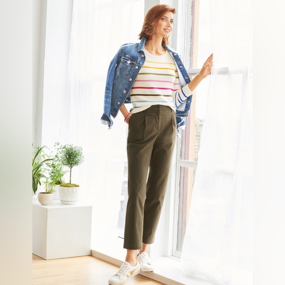 EUC Talbots Scoop Neck Long Sleeve - Metallic Stripe Sweater - Picture 2 of 4